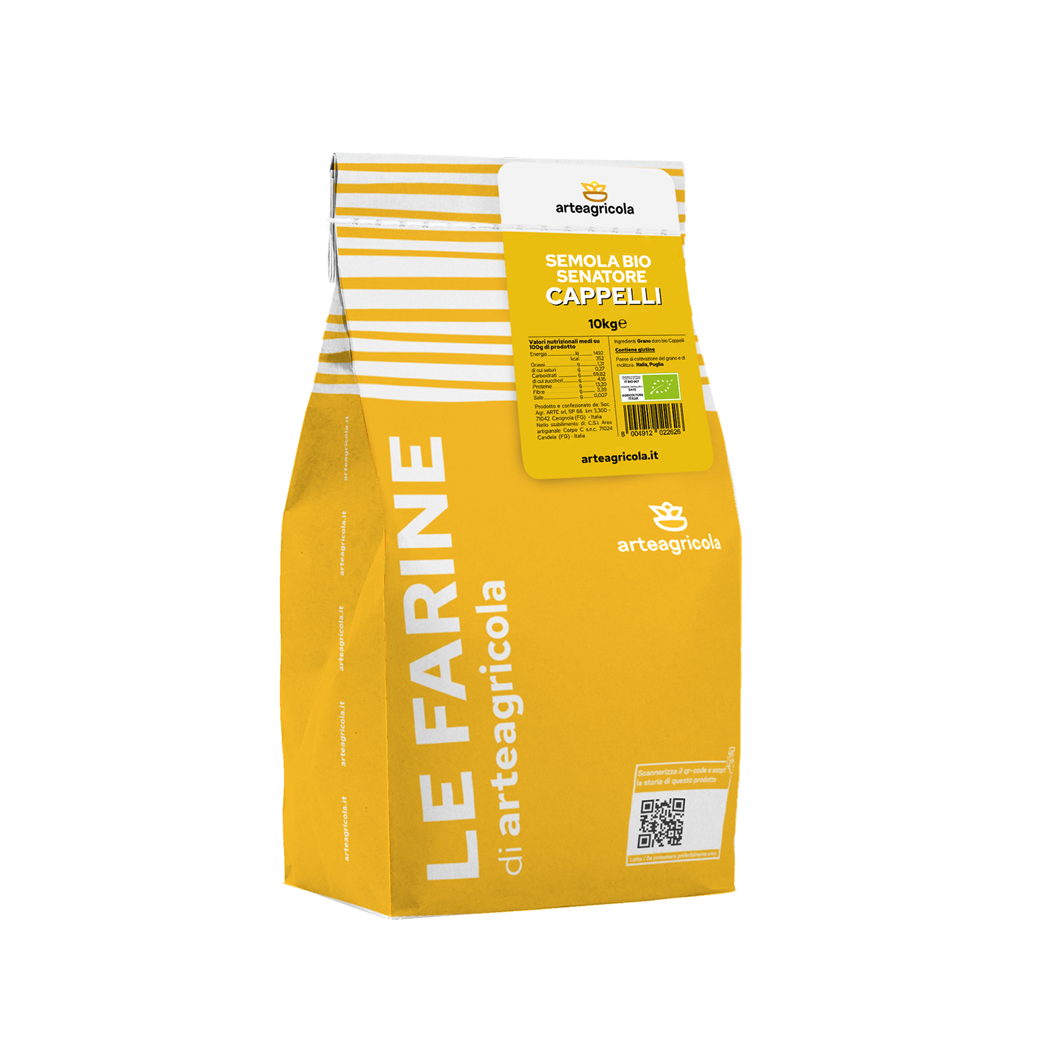 La Base della nostra pasta.
“Il profumo intenso e ritrovato della semola di una volta”
Ideale per: la preparazione di pasta fresca, panzerotti, fritture e focacce.
10Kg.