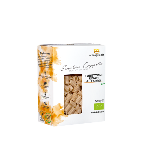 Tubettoni Rigati al farro Senatore Cappelli - Arteagricola pasta bio artigianale