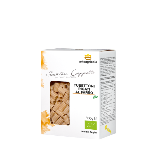 Tubettoni Rigati al farro Senatore Cappelli - Arteagricola pasta bio artigianale
