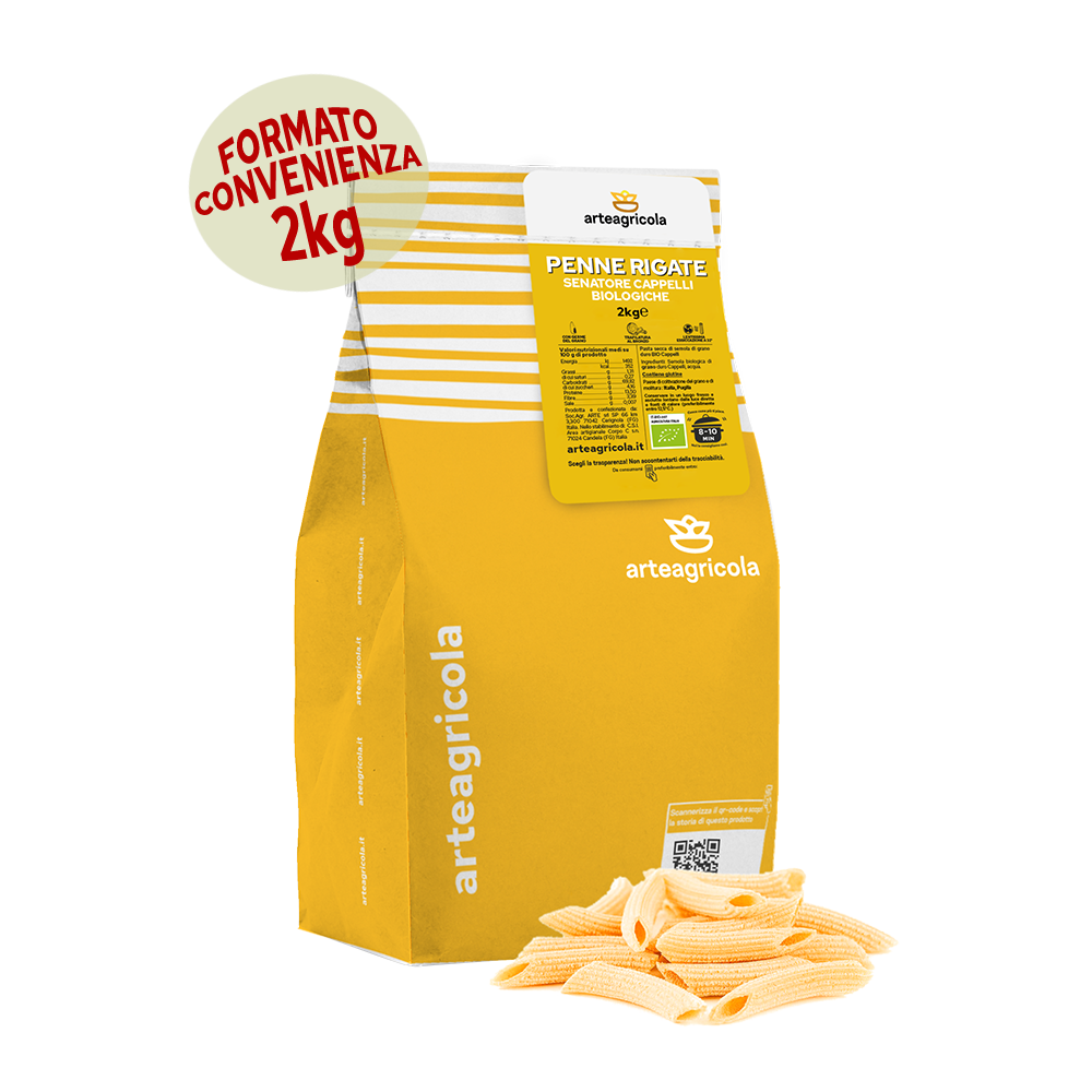 Penne Rigate Senatore Cappelli formato 2kg - Arteagricola pasta bio artigianale