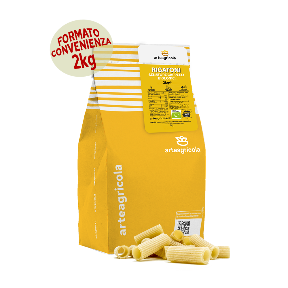 Rigatoni Senatore Cappelli formato 2kg - Arteagricola pasta bio artigianale